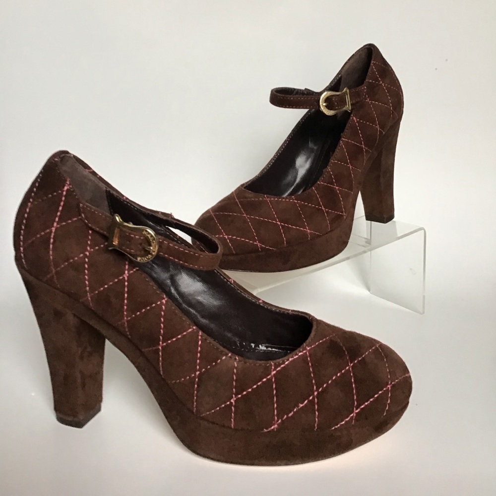 Marchez Vous Capucine Maryjane Quilted Pumps Sz 6